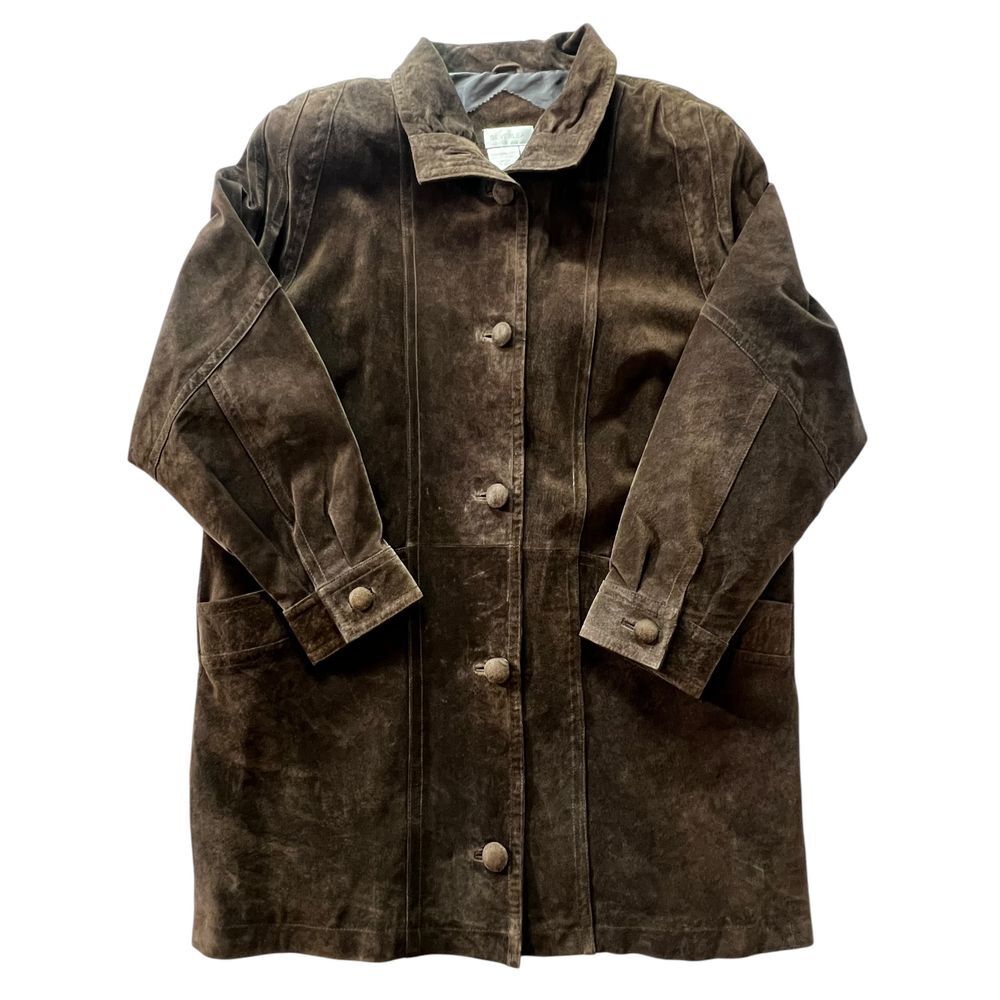Silverleaf Genuine‎ Suede Brown Leather Coat Heavy Worker Rancher Cowboy Size L